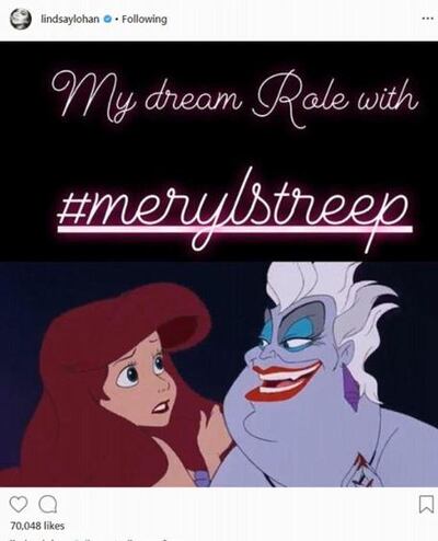 The Instagram picture posted by Lindsay Lohan