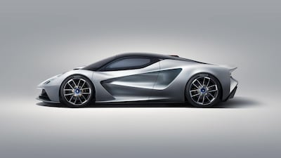 The Evija from the side.