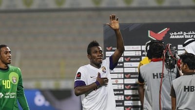 Asamoah Gyan, on of the top scorers in Arabian Gulf League history, said goodbye to Al Ain on Tuesday and was in Shanghai the next day to complete a lucrative transfer. Antonie Robertson/The National