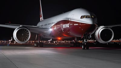 Boeing's 777-9X, the largest of the aerospace company's new family of 777X jetliners. Boeing has chosen Rockwell Collins to develop the world's first touch-screen technology for commercial pilots on its new 777X. Courtesy / Boeing