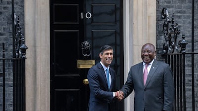 Rishi Sunak wasn't the only non-white office holder to welcome Cyril Ramaphosa to London. Getty Images