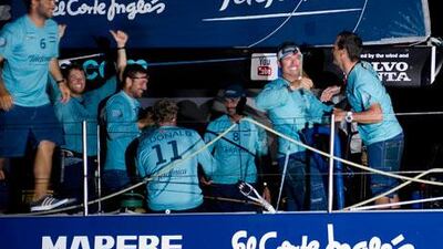 Team Telefonica won a close battle with Camper/Emirates Team New Zealand to complete the first segment of Leg 2 as the first boat in.