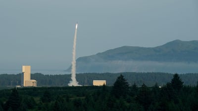 Israel's US-backed Arrow-3 ballistic missile shield is seen during a series of live interception tests over Alaska, US. Reuters