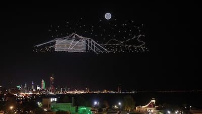 An image of a traditional tent created using drones