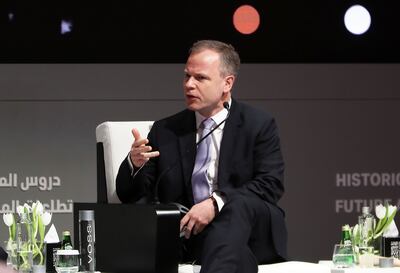 Sir Craig Oliver speaks at the International Government Communication Forum in Sharjah on 27 September, 2021. Pawan Singh / The National