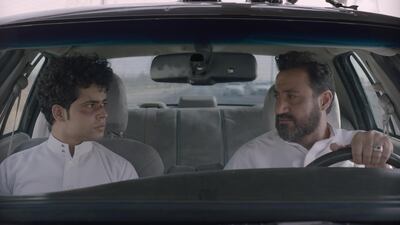 The conflict between Nasser, right, and his son Waleed drives Abdulmohsen Aldhabaan's debut feature film, 'Last Visit'. Courtesy Last Scene Films