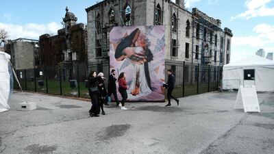 The Eyes on Iran art exhibition in New York. AFP