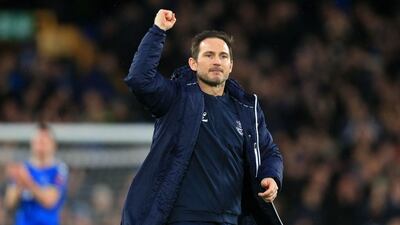Everton's manager Frank Lampard after his team won the FA Cup fourth round match against Brentford at Goodison Park on February 5, 2022. AFP