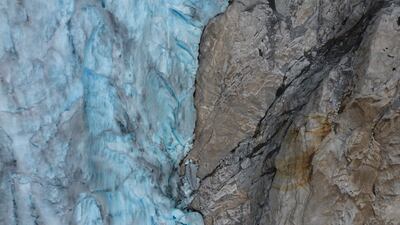 An aerial view of the Nigardsbreen glacier in Jostedal, Norway