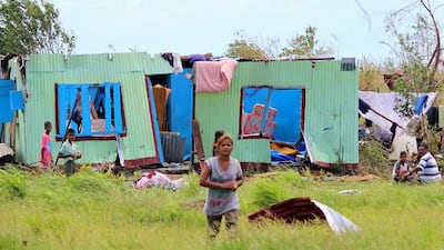 A destroyed house. Fiji Government / AFP Photo