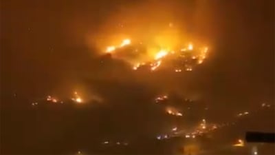 Bushfires broke out in Saudi Arabia's Asir region on October 21. Twitter / @ArabiaWeatherSA