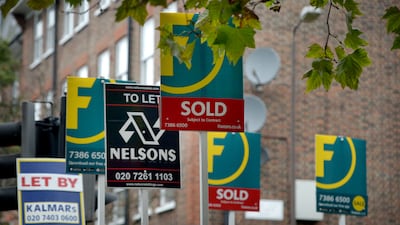 Letting and estate agents signs outside flats on the Old Kent Road in London. Issue date: Thursday January 19, 2023. PA