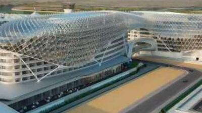 The Yas Marina Hotel, scheduled to be opened by November of next year, will provide a unique view of the Formula One action.