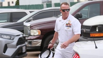 In this file photo taken on June 21, 2019 Navy Special Operations Chief Edward Gallagher walks into military court in San Diego, California. AFP