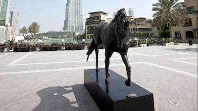 Life Size Andalucian I, the newest sculpture in Downtown Dubai. Antonie Robertson / The National