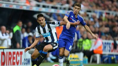 Aleksander Mitrovic, left, has endured a tough start to life at Newcastle but his display against Chelsea shows the Serbian striker has the tools to be a key player for Steve McClaren. Ian MacNicol / AFP