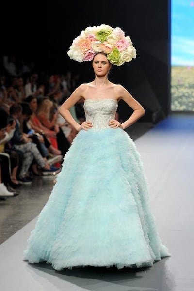 A model walks the runway at the Rami Kadi show during Fashion Forward. Stuart C. Wilson / Getty Images for Fashion Forward