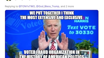 Mr Trump has continued to make his baseless claims of election fraud in races he or his fellow Republicans lost. Photo: Screengrab from Truth Social