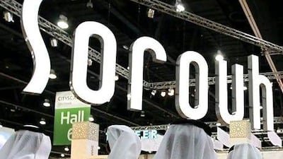 Sorouh, Abu Dhabi's second-biggest developer, declined 1.7 per cent to 55 fils a share. Jaime Puebla / The National