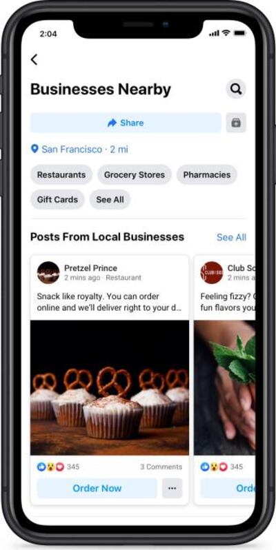 Facebook now has a Businesses Nearby section to connect users to small businesses in their area. Facebook