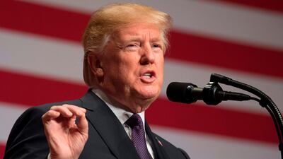 US president Donald Trump announces his administration's national security strategy on December 18, 2017, during which he accused Pakistan of harbouring terrorists. Saul Loeb / AFP