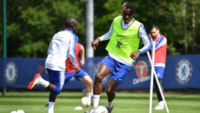 Chelsea's midfielder Trevoh Chalobah attends a training session. AFP