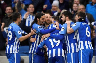 Brighton's Glenn Murray celebrates scoring against Bournemouth. Tony O'Brien / Reuters
