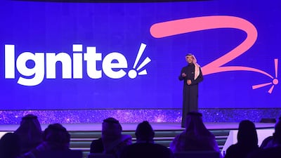 Mohammed Al Robayan, secretary general of Saudi Arabia's Digital Content Council, announces the new programme Ignite. Photo: Leap