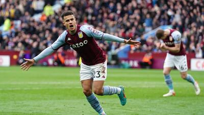 Coutinho celebrates scoring the third. PA