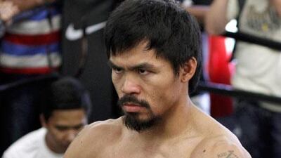 Manny Pacquiao at media day workout at Wild Card Boxing Club, Los Angeles