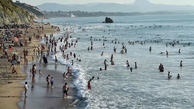 Milady beach in Biarritz, south-western France, on August 23, as the heatwave sweeps across the country. AFP