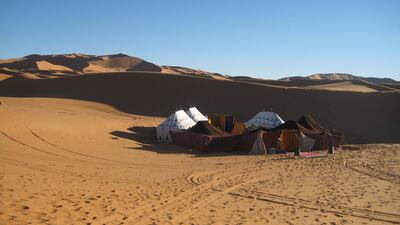 A handout photo of Private Desert Camp in Morocco (Courtesy: Scott Dunn Ltd) NOTE: For Travel's Top 10 Glamping Holidays