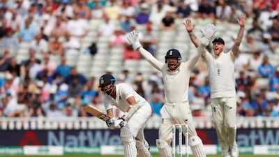 India fast bowler Ishant Sharma is given out LBW off the bowling of England leg-spinner Adil Rashid. Reuters