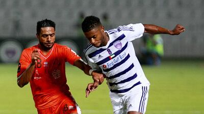 Michel Bastos, right, is being utilised in his favoured attacking role on the left-hand side for new club Al Ain. Satish Kumar / The National