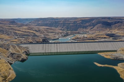 The reservoir of Turkey's fourth biggest dam, Ilisu, is fulled in Mardin, Turkey. Getty Images