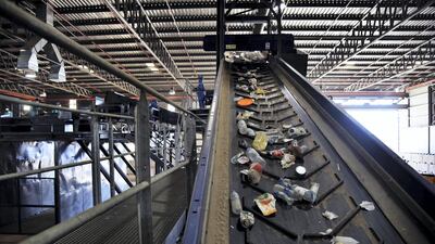 View of the garbage at the Material Recovery Facility during its opening ceremony in Ras Al Khaimah in 2019. Shruti Jain The National