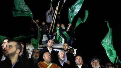 Hamas' top leader Sheikh Ismaeil Haneiya (C) attends a protest in Gaza City against US decision to recognize the city of Jerusalem as the capital of Israel. Mohammed Saber / EPA