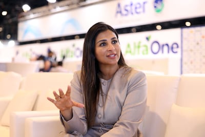 Alisha Moopen, managing director and CEO of Aster DM Healthcare, at the World Health Expo in Dubai. Chris Whiteoak / The National