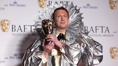 British comedian Joe Lycett poses after winning a Bafta award for Entertainment Performance for 'Late Night Lycett'. EPA