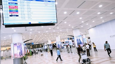 The passenger building of Kuwait International Airport was damaged by an air strike on June 3. AFP