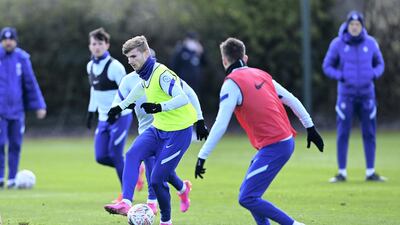 Timo Werner tunes up for the FA Cup semi-final against Manchester City. Getty