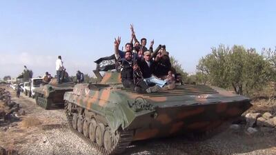 Rebels began a campaign in March against ISIL-affiliated Yarmouk Martyrs Brigade, pictured above in a still from a video, but the effort has failed to make significant progress. Now they hope they can get help from the air.