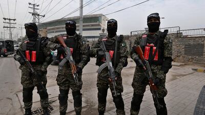 Paramilitary soldiers outside the Pindi Cricket Stadium which will host the Pakistan-Sri Lanka Test from Wednesday. AP