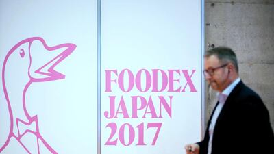 The Foodex 2017 event in Chiba, Asia's largest food and beverage show, lured 3,282 exhibiting companies from 77 countries including the UAE. Christopher Jue / EPA