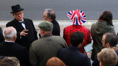 Members of the public gather for the annual remembrance service at the Cenotaph in central London, to honour those killed in the line of duty. Getty Images