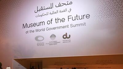 The entrance of the Museum of the Future at Madinat Jumeirah. Victor Besa for The National.