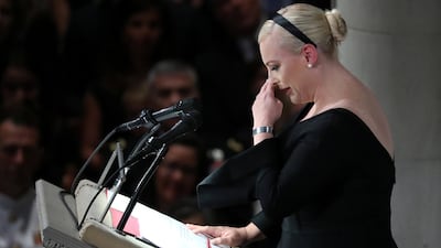 Daughter Meghan McCain speaks at the memorial service of John McCain. Reuters
