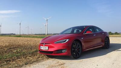 Tesla Model S P90D ‘Ludicrous’ edition pictured near Vienna, Austria. Adam Workman / The National