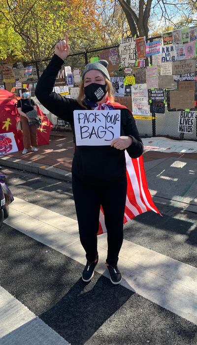 Reyland Maxwell flew to Washington DC from Utah to demonstrate in front of the White House.