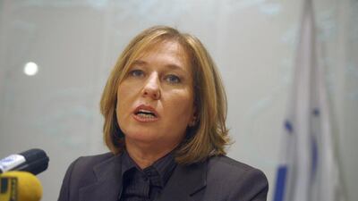 Israel’s chief negotiator Tzipi Livni has said that the United States should give up being a mediator in the talks and merely become a “facilitator”. Lior Mizrahi / AFP